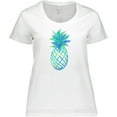 thumbnail image 3 of Inktastic Blue and Green Pineapple Women's Plus Size T-Shirt, 3 of 5