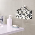 thumbnail image 6 of Geometric Floral Prints Tissue Box Cover Leather Square Rectangle Tissue Box Holder for Bathroom Living Room Desk Office Decor, 6 of 7