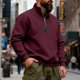 thumbnail image 5 of Ceisia Men Slim Fit Fashion Solid Color Long Sleeve Stand Collar Gift Zipper Casual Daily Party Wear Shirt Top, 5 of 8