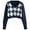 Blue, variant on Sweaters for women Fashion Women's Argyle Pattern Long Sleeve England Style Sweaters Ladies Top christmas sweater women