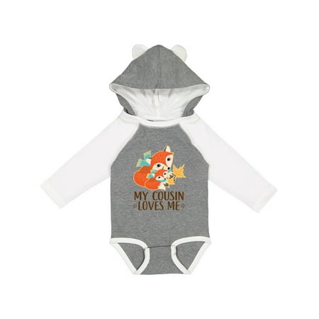 

Inktastic My Cousin Loves Me Fox Gift Baby Boy or Baby Girl Long Sleeve Bodysuit