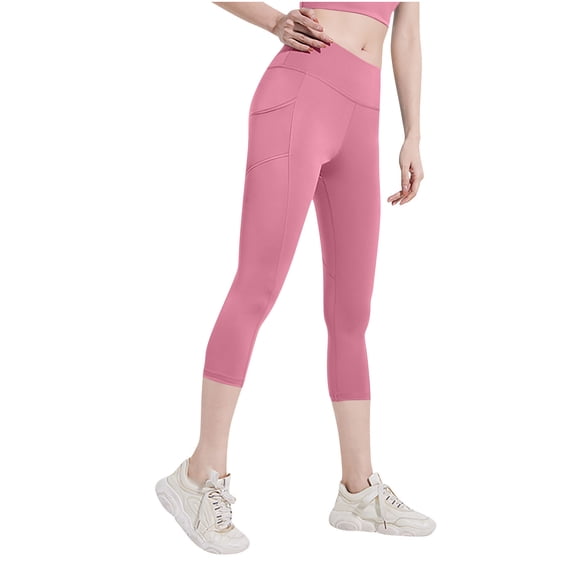 Mgmyaa Women's 3/4 Length Sports Leggings - Casual Lifting Fitness Pants with Comfortable Fit for Women's Workout and Leisure