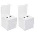 thumbnail image 2 of MYG 2Pcs Ballot Box Donation Box with Removable Header Board Suggestion Box White, 2 of 9