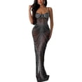 thumbnail image 1 of Vestido largo Zoctuo sexy con tirantes finos con diamantes de imitación para mujer, 1 of 6