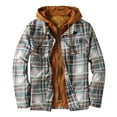 thumbnail image 2 of DPTALR Men Zipper Casual Hooded Fake Two Loose Thicken Lattice Jacket, 2 of 3