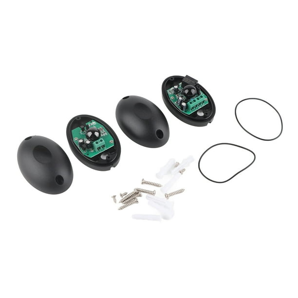 2 sensores de haz infrarrojo único con protección IP55, sensor de fotocélula infrarroja automático, alarma para abridor de puerta.