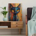 thumbnail image 5 of Qisvanset 12x16 Inch Colorful Abstract Cat Canvas Wall Art, Whimsical Kitty Pet Lover Home Decor, 5 of 5