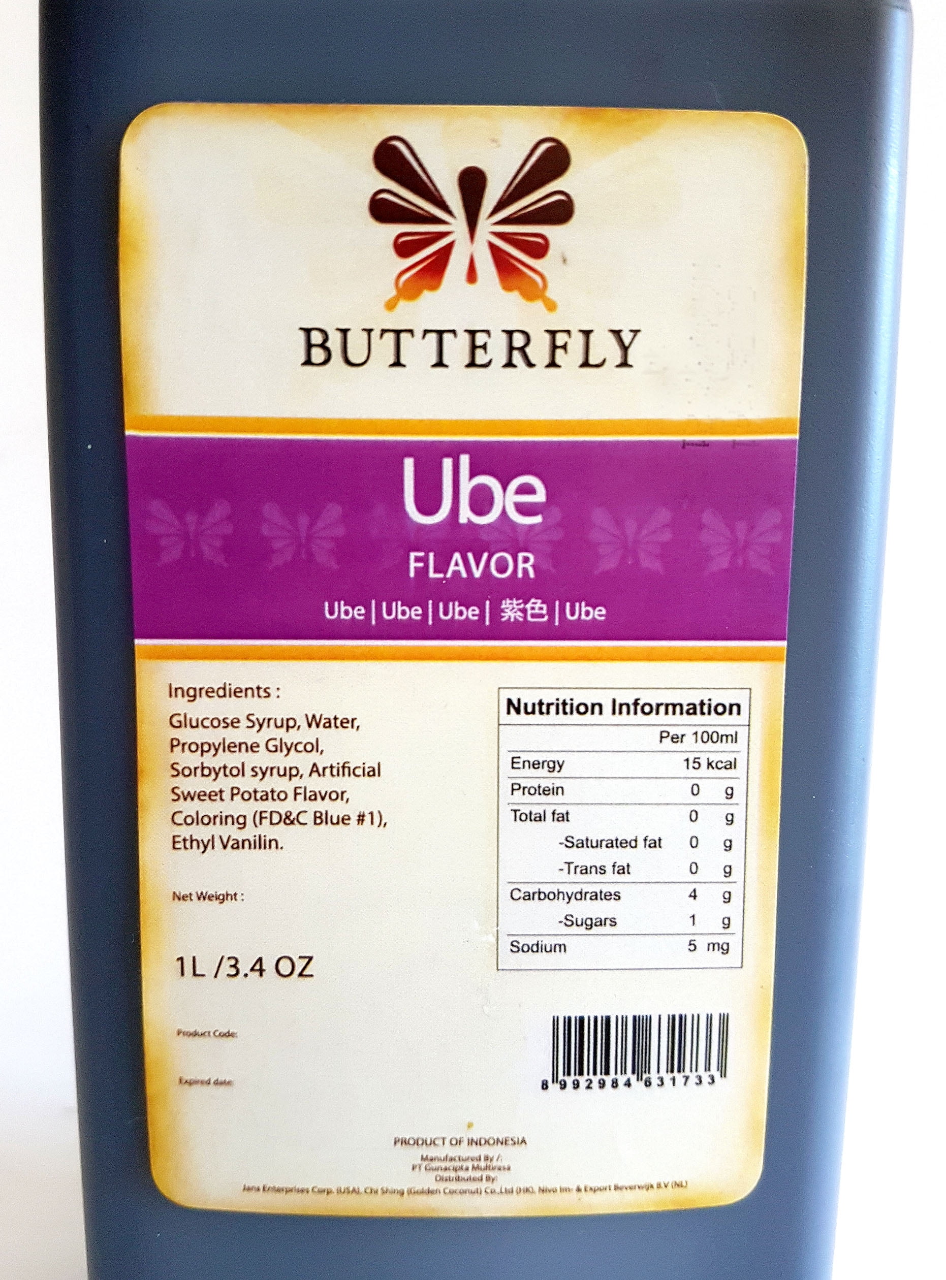 Buy Butterfly Ube Purple Yam Flavoring Extract Restaurant Size 1 Liter ...