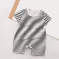 thumbnail image 2 of HCNTES Baby Kids Unisex Short Sleeve Bodysuit Romper One-Piece Toddler Children Stretchy Sleepwear Pajamas Loungewear for Spring Summer(X01-Black,18-24 Months), 2 of 4