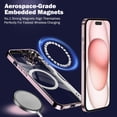 thumbnail image 3 of Magnetic Clear for iPhone 15 Case [Compatible with MagSafe] [Full Camera Lens Protection] Luxury Plating Women Girls Men Cover Transparent Shockproof Protective Phone Case for iPhone 15 Pink, 3 of 14