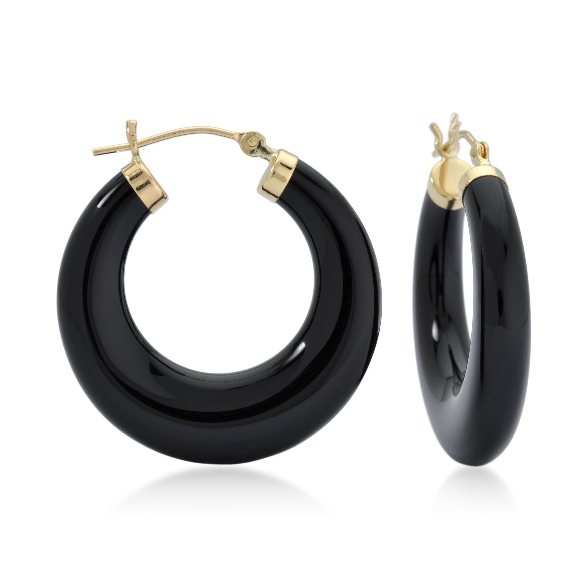 Hoop black earrings Outlet