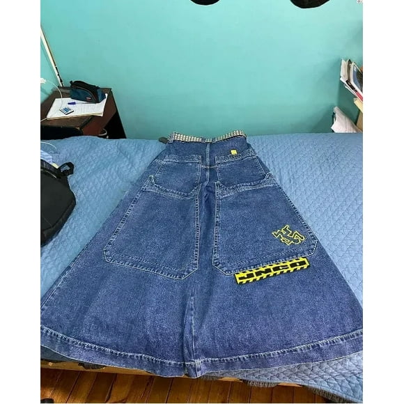 JNCO Y2K Baggy Jeans Men Women Retro streetwear Skateboard Printed High Waist Jeans Hip Hop Harajuku Casual Loose Wide Leg Pants BLD