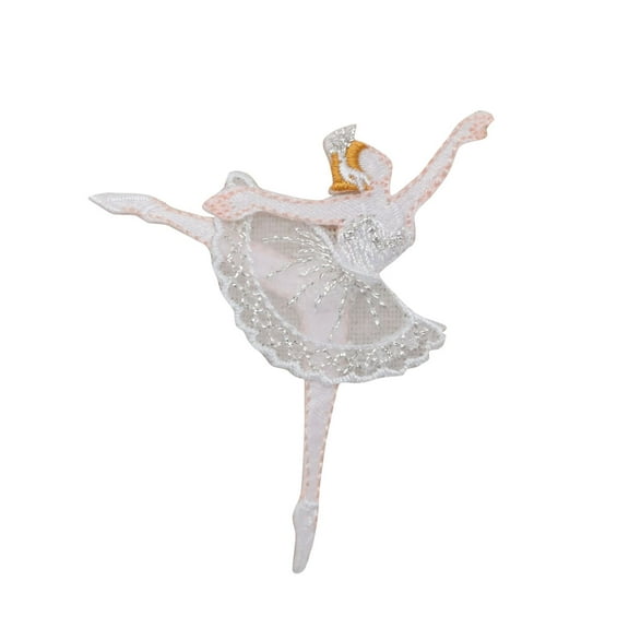 Ballerina - Ballet Dancer - White Dress - Iron On Applique/Embroidered Patch