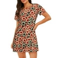 thumbnail image 1 of Kdxio Chemise de Nuit Imprimée pour Femmes, Manches Courtes, Décontractée, Ample et Confortable, 1 of 6