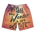 thumbnail image 4 of Bixox Men's Not All Who Wander Are Lost printing Casual Classic Fit Short Summer Beach Shorts, 4 of 6