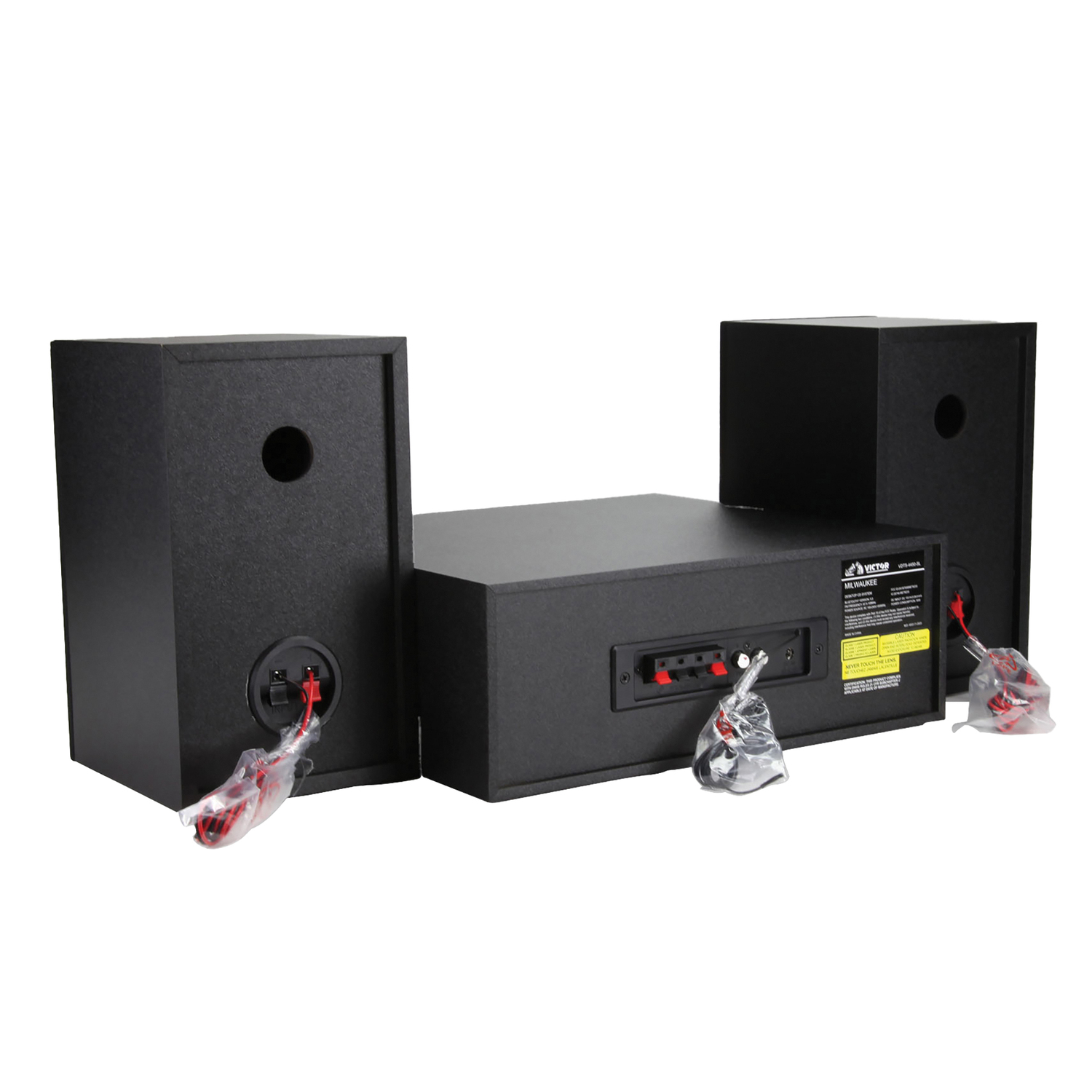 Victor Milwaukee Desktop Home Stereo System with CD Player, FM Radio, Detached Speakers, and Bluetooth
