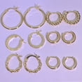 thumbnail image 5 of Gold Plated Earrings for Women, 6 Pairs 14k Gold Plated Hoop Earrings, Hypoallergenic Chunky Jewelry Set Gifts, 5 of 9