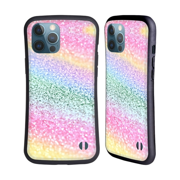 Head Case Designs Officially Licensed Monika Strigel Glitter Collection Unircorn Rainbow Hybrid Case Compatible with Apple iPhone 12 Pro Max