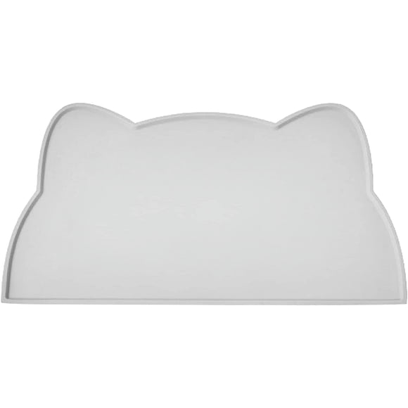 SHAR Tapis de Bol pour Chat et Chien, Tapis de Bol Antidérapant en Silicone Tapis de Nourriture pour Animaux de Compagnie Imperméable (Gris Clair)