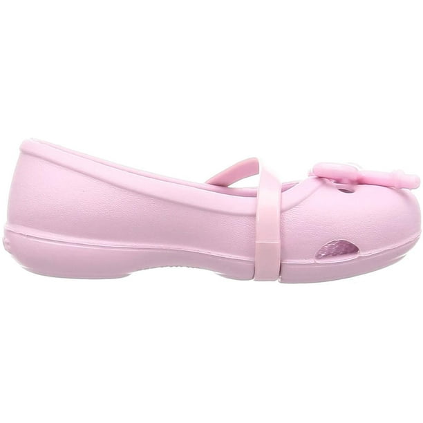 Crocs Kids Lina Bow Charm Flat Girls Dress Shoes Slip On Shoes