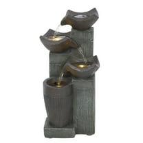 4-Tier Squared Bowls Fountain with LED Lights