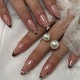 thumbnail image 2 of BYNNIX Almond Press on Nails Designs Fake Nails Stick on Nails in 12 Size,24Pcs French Nails Tips for DIYS Nails Art Decoration, 2 of 9