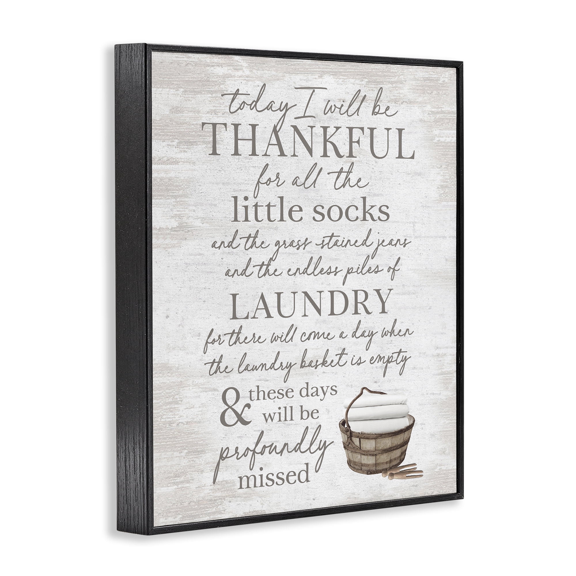 Stupell Industries Heartfelt Laundry Phrase Typography Painting Black Framed Art Print Wall Art, 24 x 30