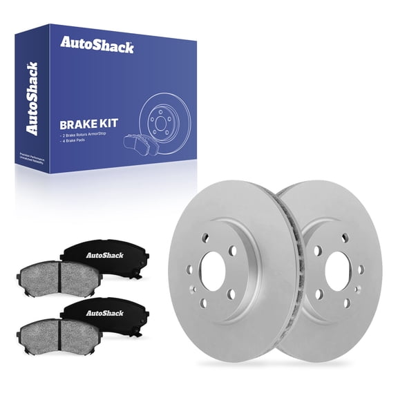 AutoShack Front Vented Coated Brake Rotors   Ceramic Pads 6-PC Brake Kit Replacement for 2009 Cadillac CTS 2014 Cadillac CTS ArmorStop 12.44" (316 mm)