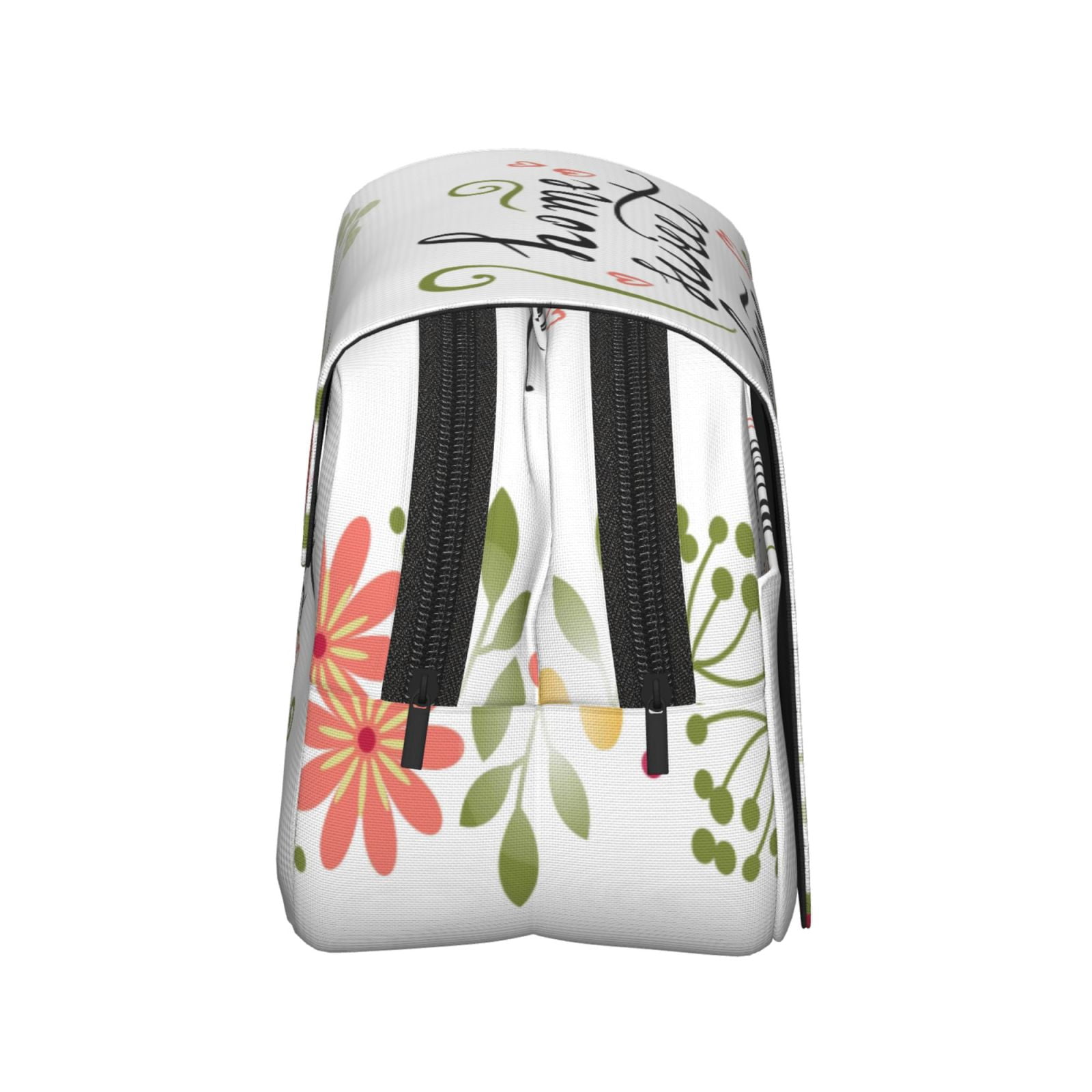 Rateoe Home Sweet Home Floral Pattern Double Clamshell Pen Case, Storage Organizer with Two Zipper Compartments– Holds Up to 50 Pencils & Pens