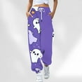 thumbnail image 2 of CAUYDY Women's Halloween Graphic Print Elastic Waist Sweatpants Gothic Punk Casual Long Pant Joggers(Purple,XXL), 2 of 4