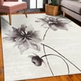 thumbnail image 3 of Watercolor Flower Decorative Rug, Flora Drawing Soft Spring Colors Retro Style Floral Art, Quality Carpet for Bedroom Dorm and Living Room, 6 Sizes, Taupe Grey, by Ambesonne, 3 of 4