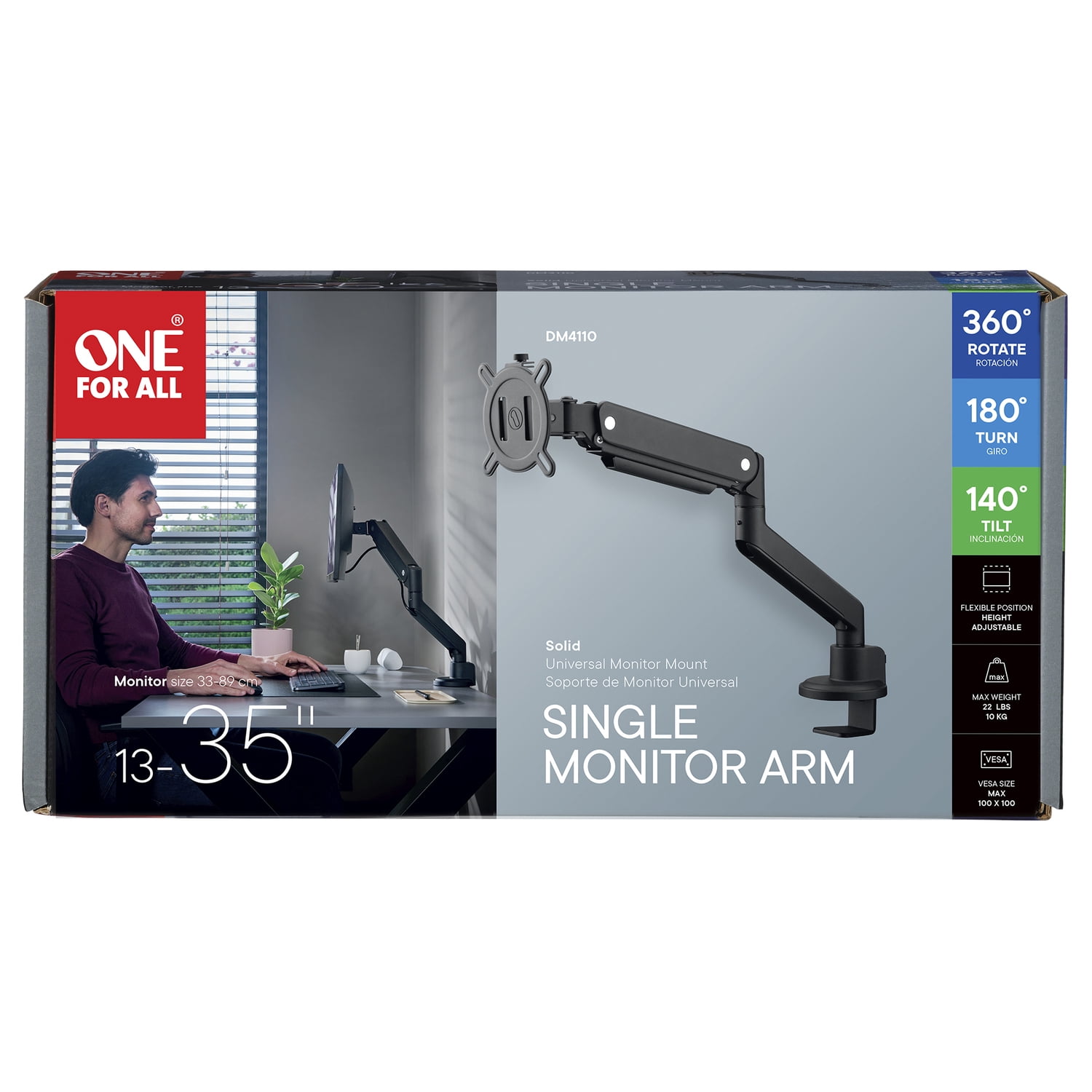 One For All 13" to 35" Single Monitor Mount, DM4110