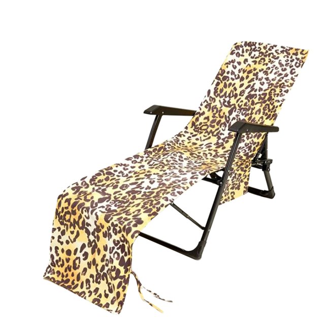 Recliner Chair Covers for Reclining Chair Beach Chair Cover Printed Beach Towel Polyester Cotton Lounge Chair Towel Recliner Chair Covers with Pockets Beach Chair Covers with Pockets