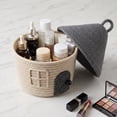 thumbnail image 6 of Cute House Shape Rope Storage Basket with Lid,Soft Breathable,Tapered House Roof Lid with Top Hanging Loop,Large Capacity Neat Storage Space(Gray), 6 of 7