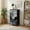 Color-1, variant on 4 Drawer Vertical Storage Dresser Abstract gray black flowers paint brush strokes scribble with Wood Top Fabric Pull Drawers