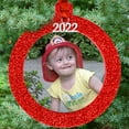 thumbnail image 2 of Expressly Yours! 2022 Picture Frame Christmas Ornament with Magnetic Glitter and Non-Glare Photo Protector, Round Red, 3-Pack, 2 of 6