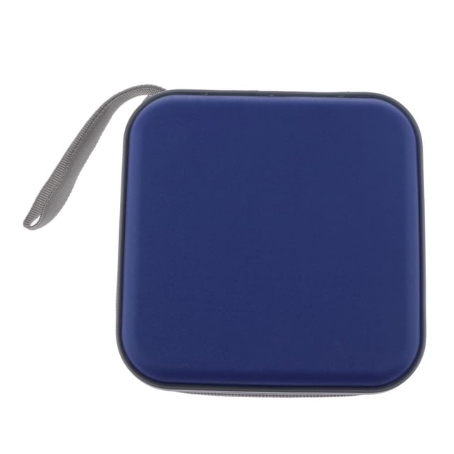 funtasica Travel Size CD Wallet Hard Case DVD Protector Carry Bag Pocket 40 Sleeve Blue