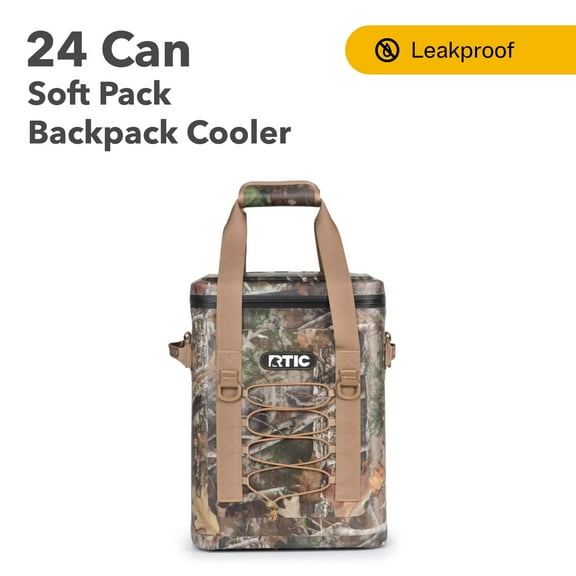 RTIC 24 Can Backpack Cooler with Waterproof Zipper, Kanati Camo
