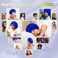 thumbnail image 4 of Silk Satin Tie Bonnet Standard Navy Blue, 4 of 6
