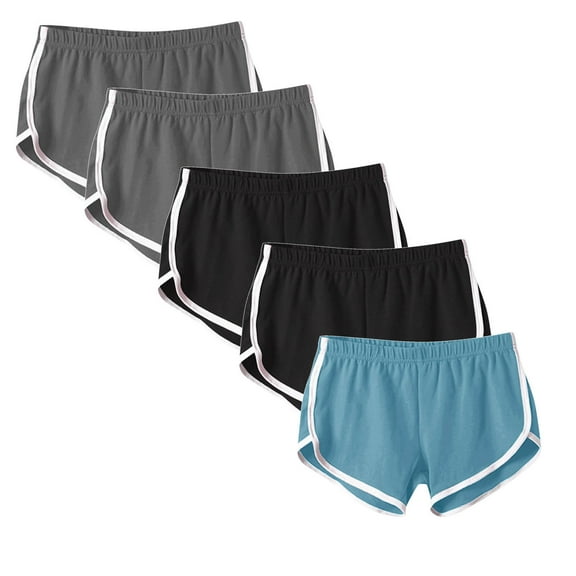 CaiJunJia 5 Pack Cotton Shorts for Women,2024 Womens Sweat Shorts Casual Lounge Cotton Shorts Trendy Summer Running High Waisted Athletic Shorts