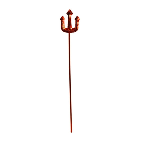 Red Devil Sequin Pitchfork Trident Wand Cosplay Staff Halloween Party Costume Accessory