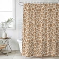 thumbnail image 6 of Brown Floral Shower Curtain Set - 48" x 72" Washable Bathtub Curtain with 12 Hooks, Vintage Rustic Flowers Botanical Spring Waterproof Fabric Stall Shower Curtains for Bathroom/Bathtub Décor, 6 of 6