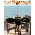 thumbnail image 3 of Outdoor Tablecloth with Umbrella Hole for Patio/Picnic/Party/Camping, Cats Pawprints Waterproof Table Cloth Square Cover Washable, Yellow Black Buffalo Plaid Pets Paw (54"x 54"), 3 of 8