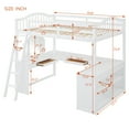 thumbnail image 2 of Harper & Bright Designs Full Size Loft Bed with Desk, Wood Loft Bed with Drawers & Storage Shelves, High Loft Bed Full with Vanity Mirror for Boys Girls Adults, White, 2 of 15