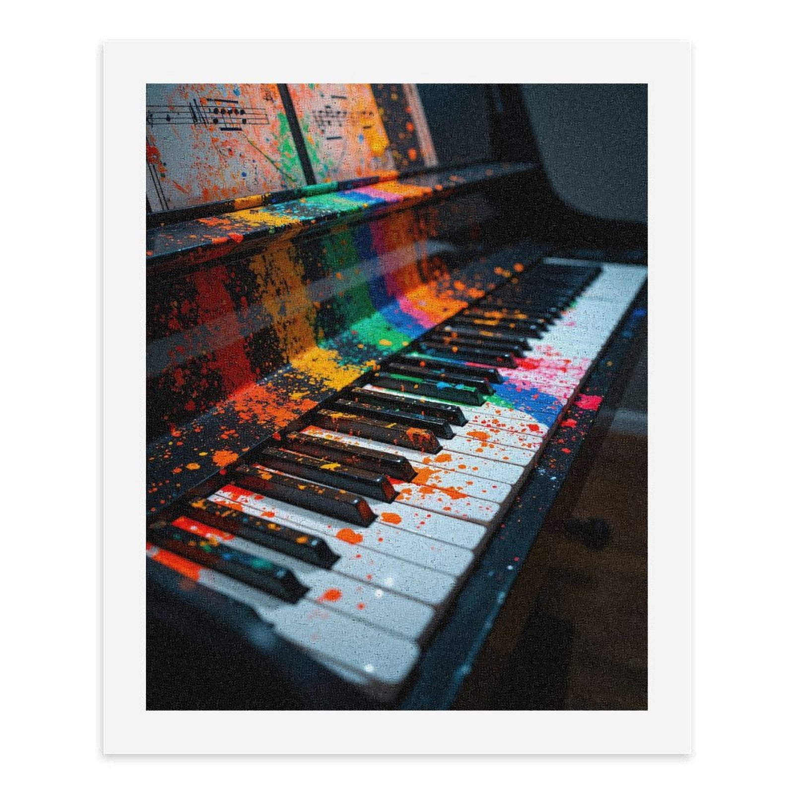 Paint By Numbers Kit for Adults Beginner - DIY Colorful Piano Paint Splatter Canvas Painting Kits for Adults, Frameless Paint By Number for Adults for Home Wall Decor 16x20 Inch