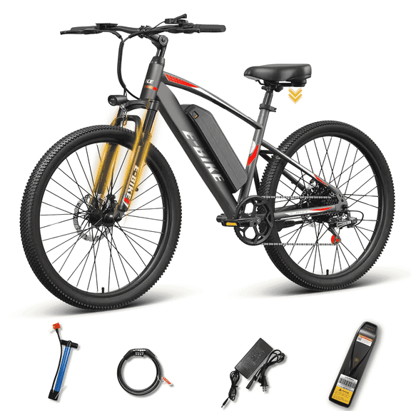 26"Electric Bicycles for Adults,Ebike with 749W Peak Motor,40 Miles 20MPH 432WH Removable Battery,7-Speed,UL2849