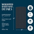 thumbnail image 7 of Non-Slip Bath Mat for Textured Tubs and Showers, Works on Tile and Stone, 31.5 Inch by 15 Inch Rectangular, Black, Thermoplastic Rubber, 7 of 7