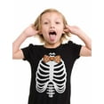 thumbnail image 4 of Skulls Bow Tie Skeleton Xray Rib Cage Graphic Tee Funny Humor Gifts Toddler Halloween Kids T Shirt, 4 of 7