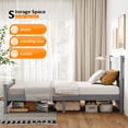 thumbnail image 6 of Zimtown Twin Bed Frame,Solid Pine Wood Platform Bed Frame, Bedroom Bed with Headboard, Gray, 6 of 8