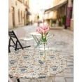 thumbnail image 4 of Fitted Tablecloth for Round,Vintage Christmas Snowman Shell Starfish Table Cover with Elastic Edge Waterproof Table Cloth,Marine Life on Beige Circle Covers for Kitchen Picnic Party, 4 of 6